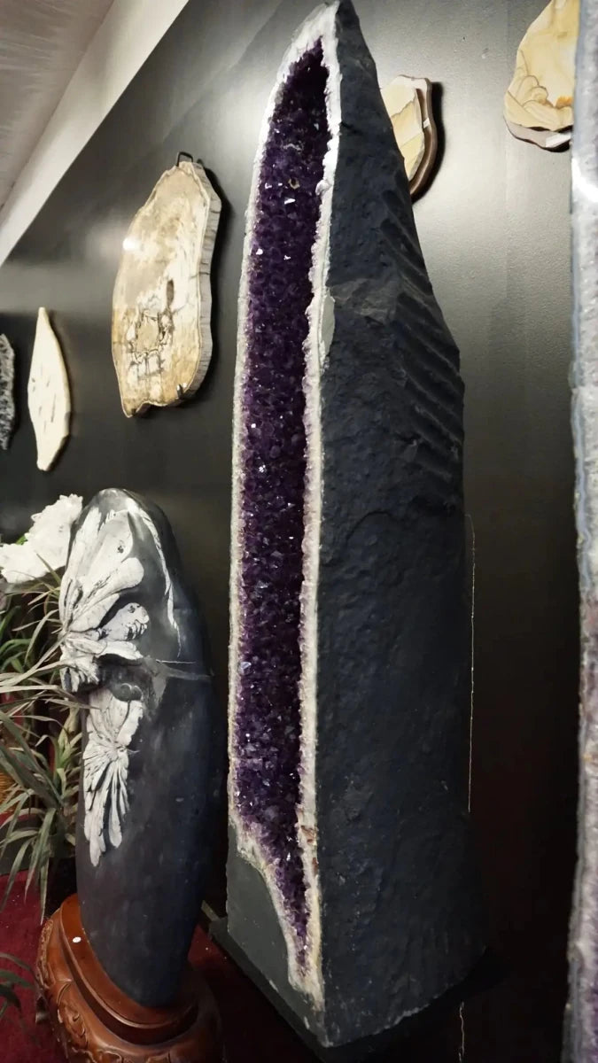 Side View of 47 Inch Tall Amethyst Cathedral