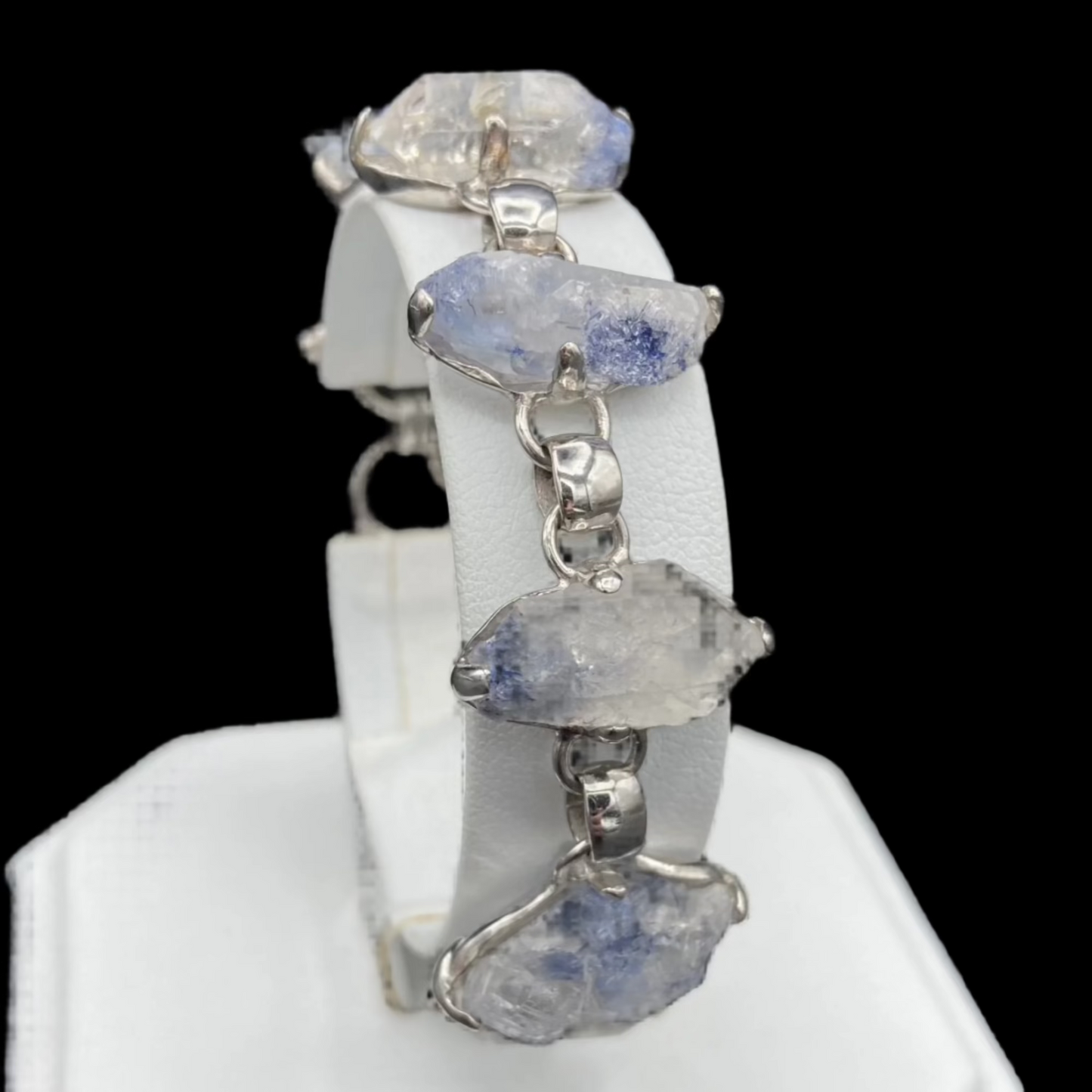 Close up of Blue Dumotierite Quartz crystals