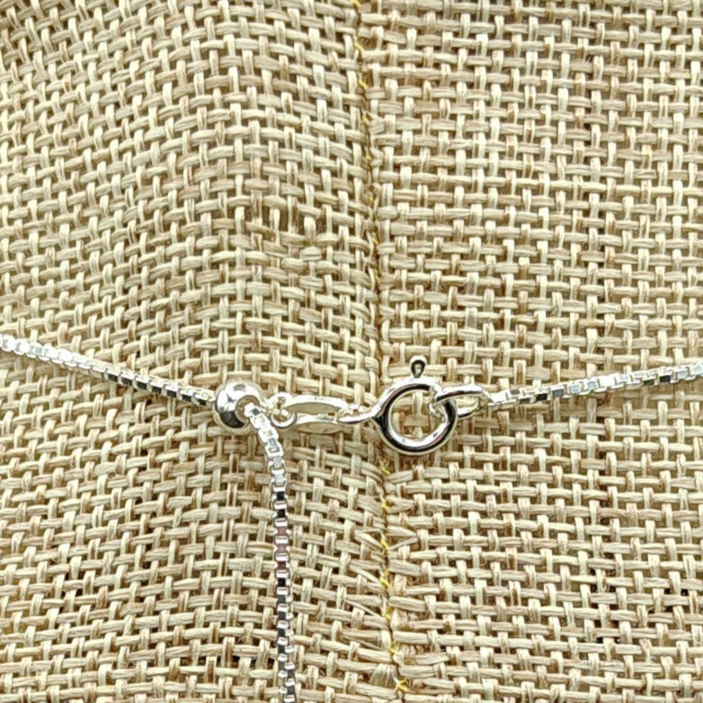 This is a close up of the Sterling Silver spring ring clasp