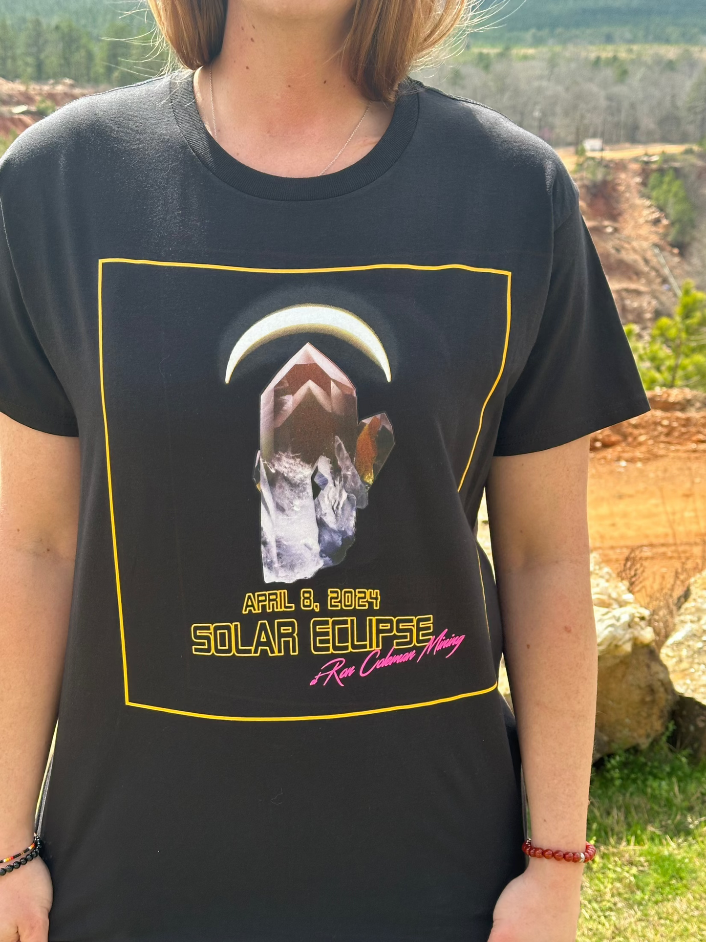 CLose Up Black TShirt with crystal graphics