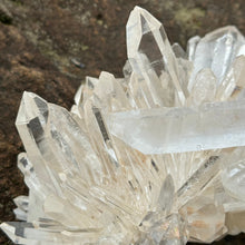 Load image into Gallery viewer, Close up of water clear points within this Ron Coleman mined quartz crystal cluster
