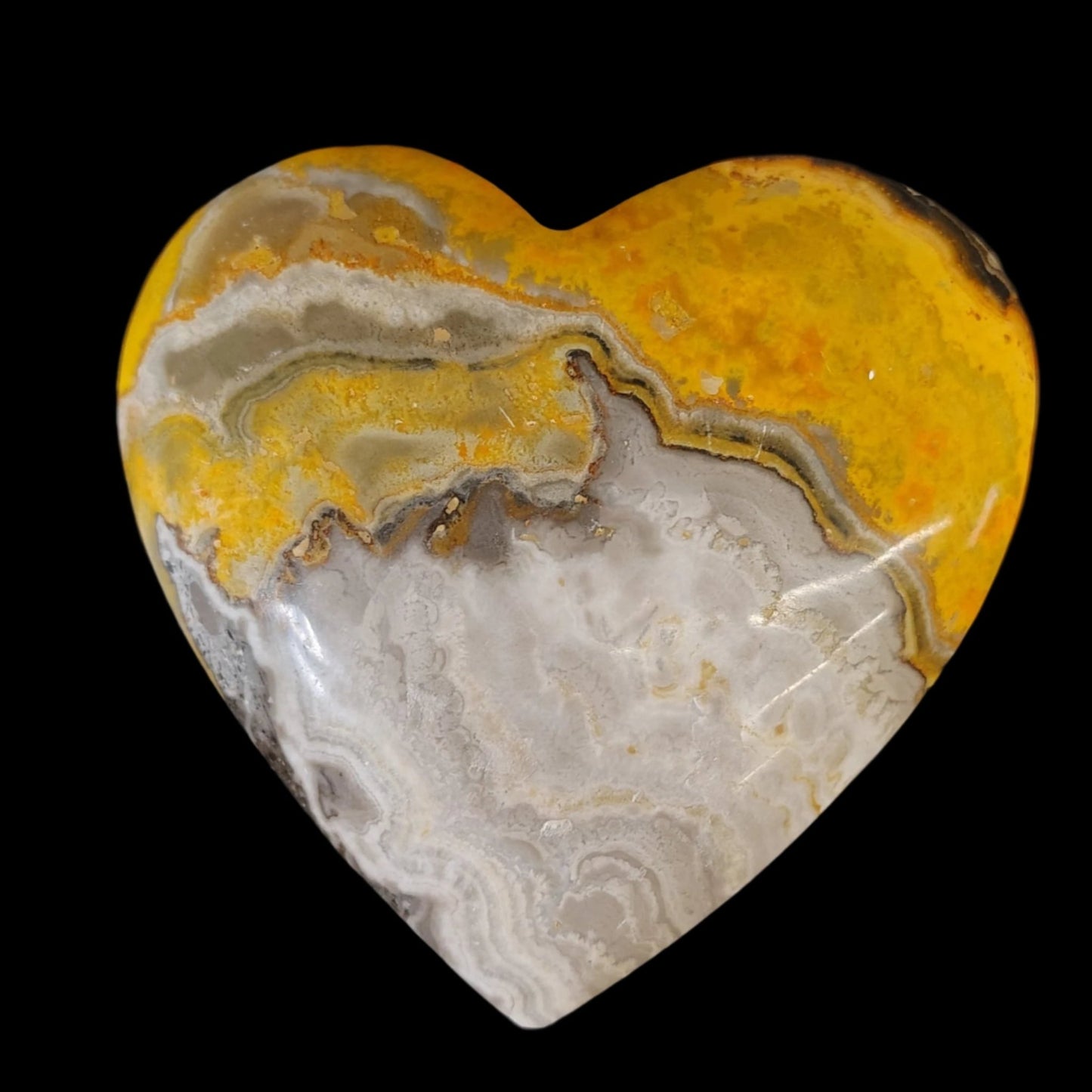 This is the back side of this Bumblebee Jasper heart