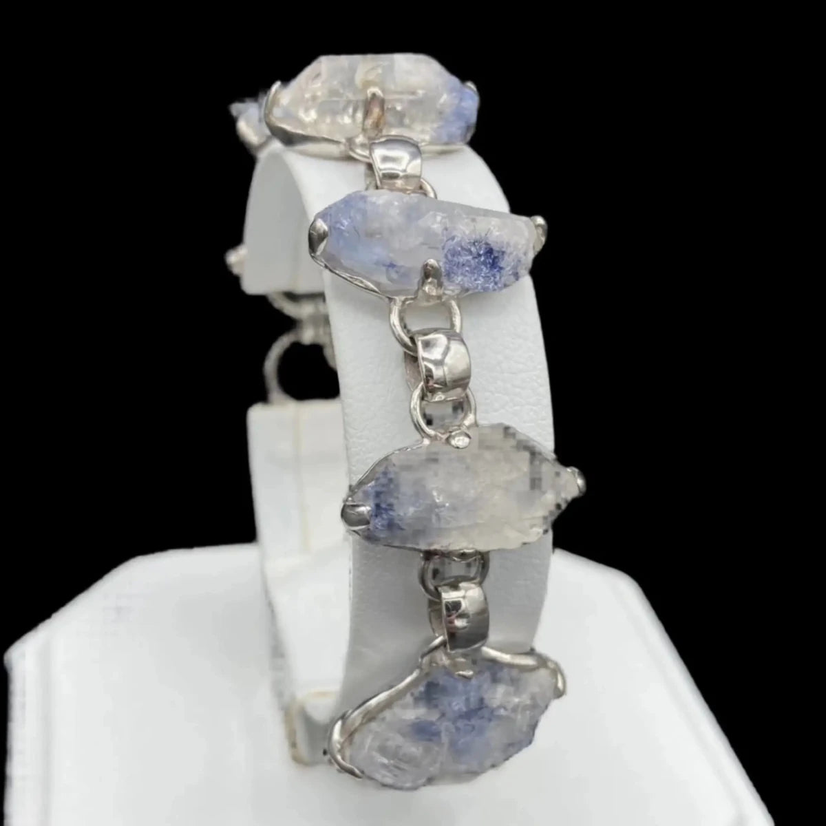 Close up of Blue Dumotierite Quartz crystals