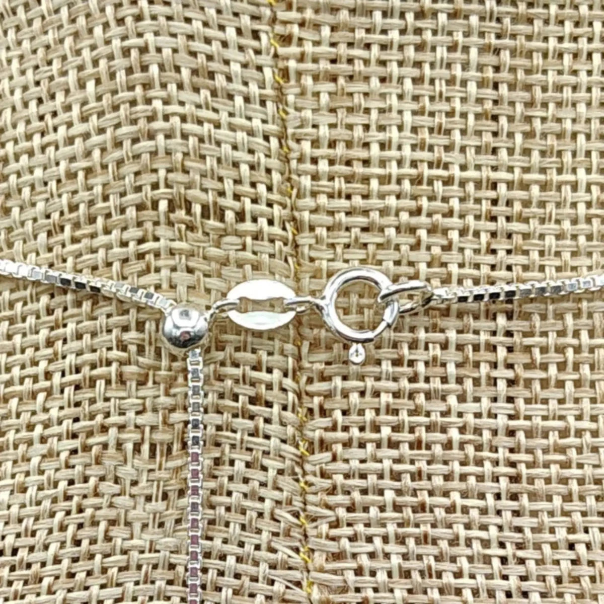 This is a close up of the Sterling Silver spring ring clasp