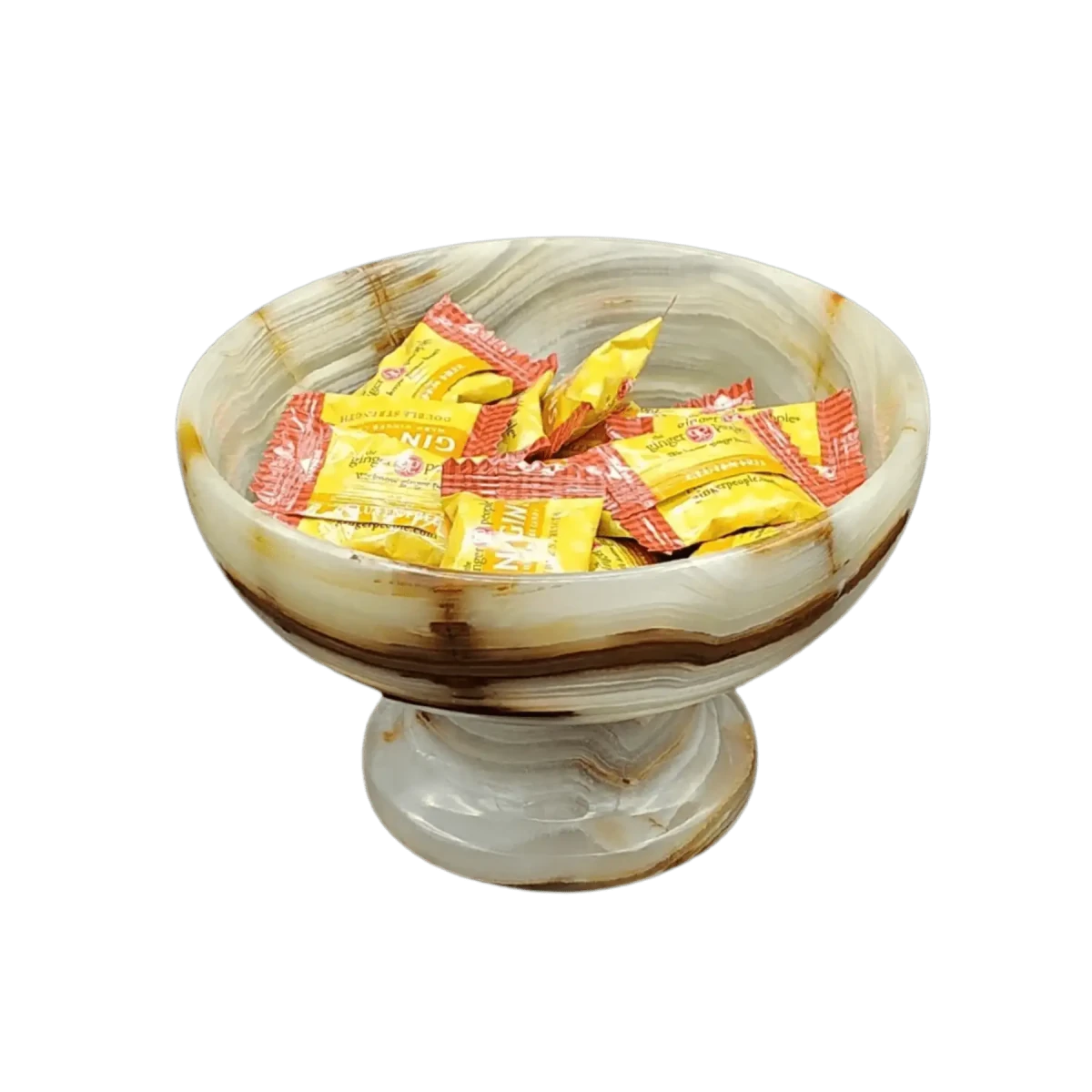 This is the Onyx candy bowl in artificial indoor lighting
