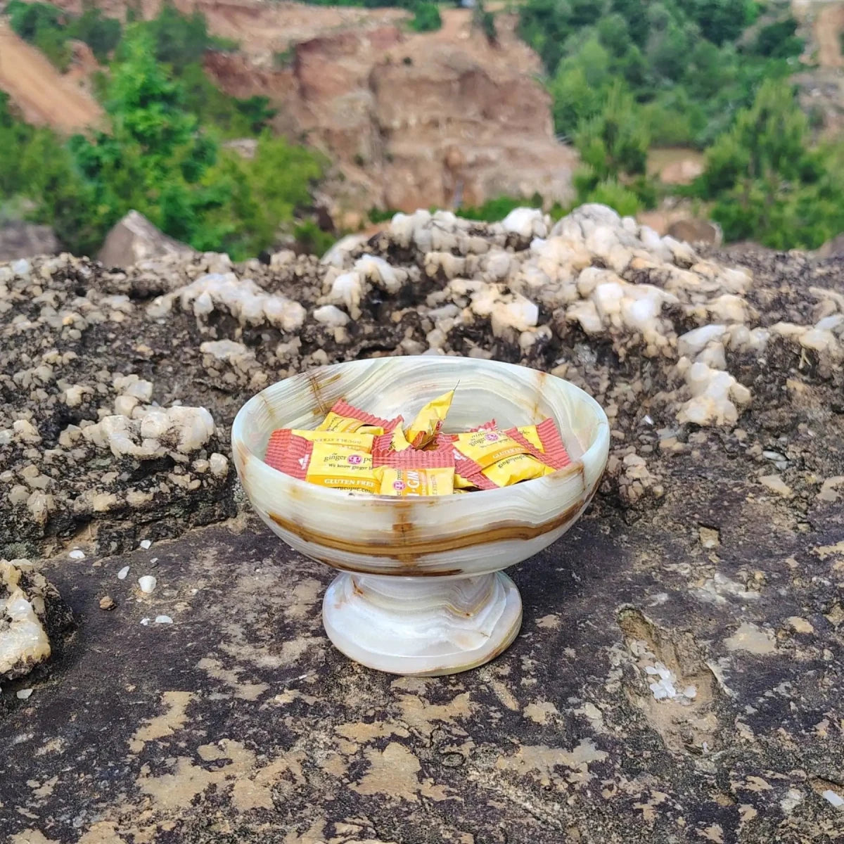 This is the Onyx candy bowl in outdoor natural light