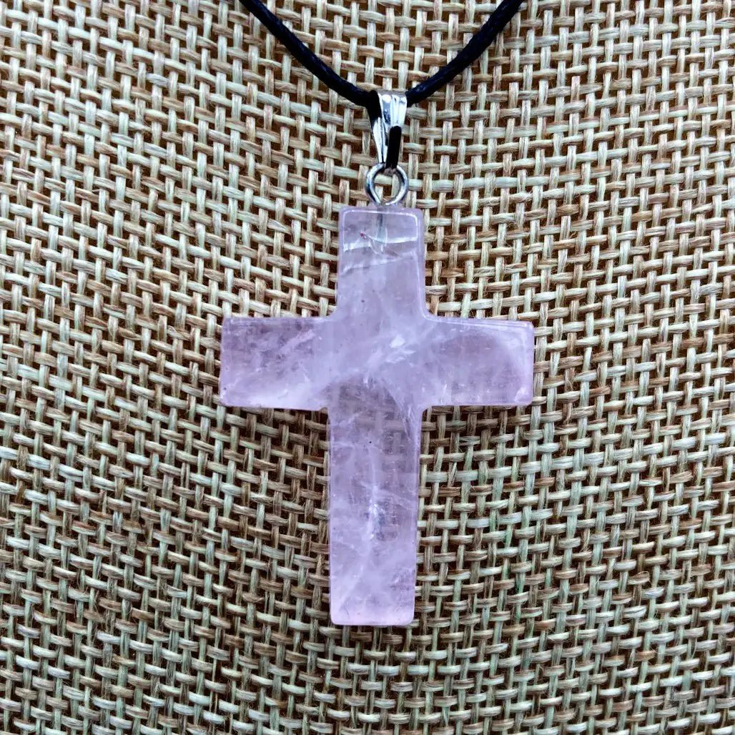 Close Up Of Rose Quartz Cross