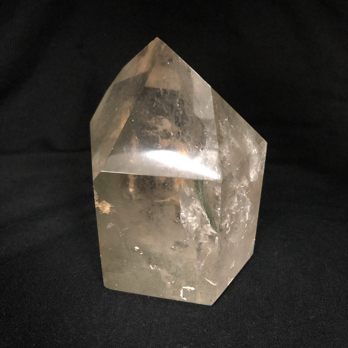 Chlorite Included Quartz Crystal Polished Point Purifying Stone
