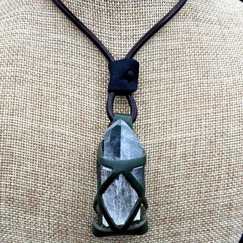 Back View Of Crystal Holder Necklace For Crystals Stones Adjustable