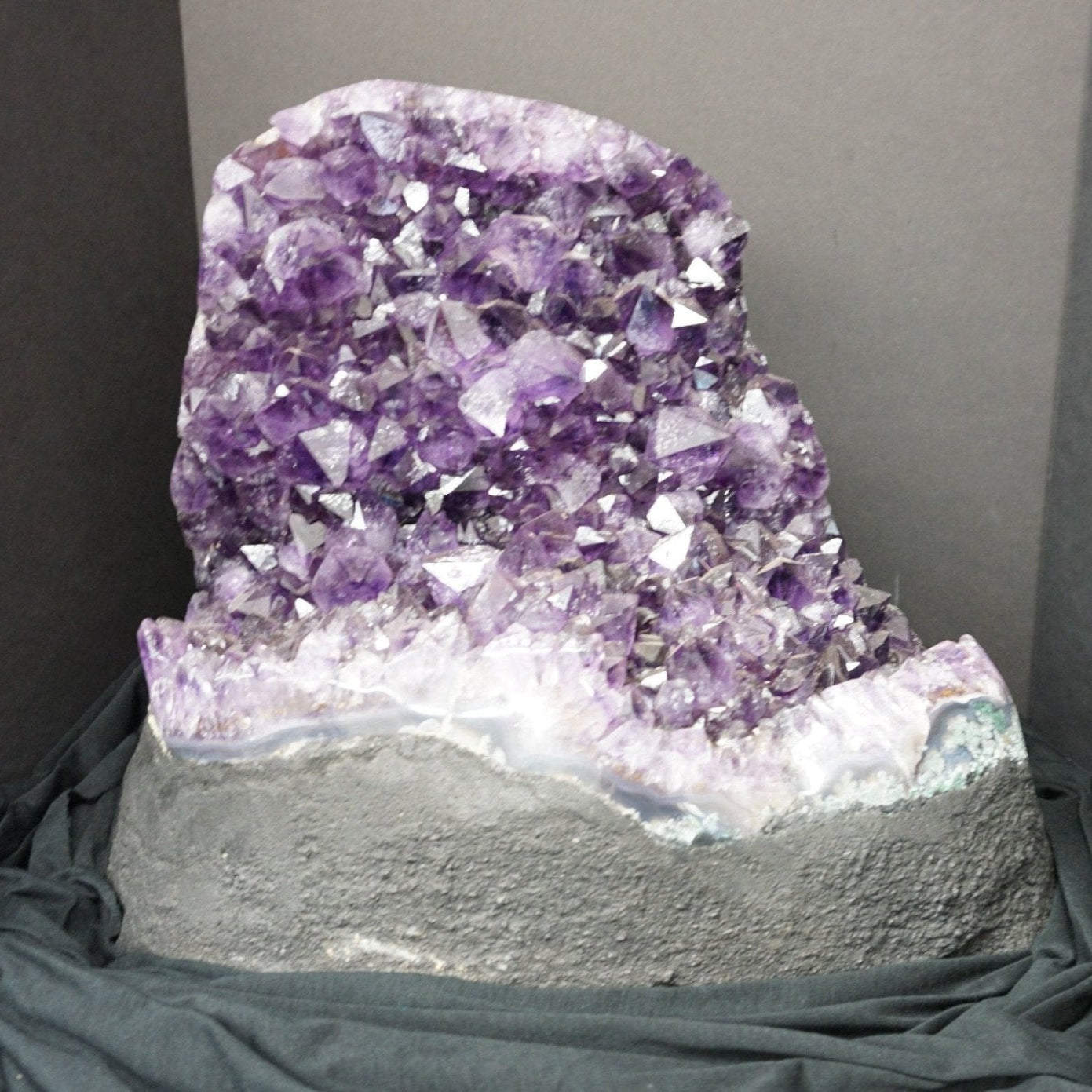 Dark Purple Amethyst Crystal Cluster Polished Edge Metaphysical Stone Of Enlightenment
