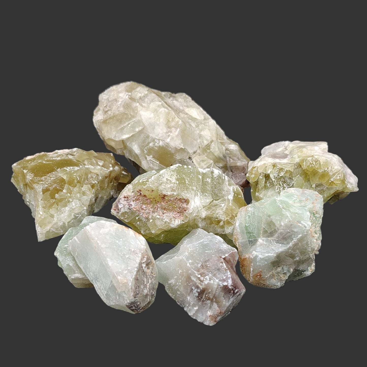 This is a up-close view of the emerald green calcite that you will receive in your order