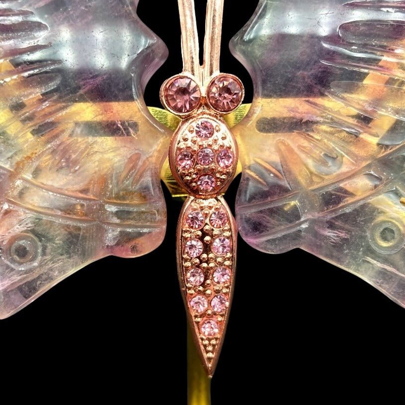 Close Up of Fluorite Butterfly On Stand