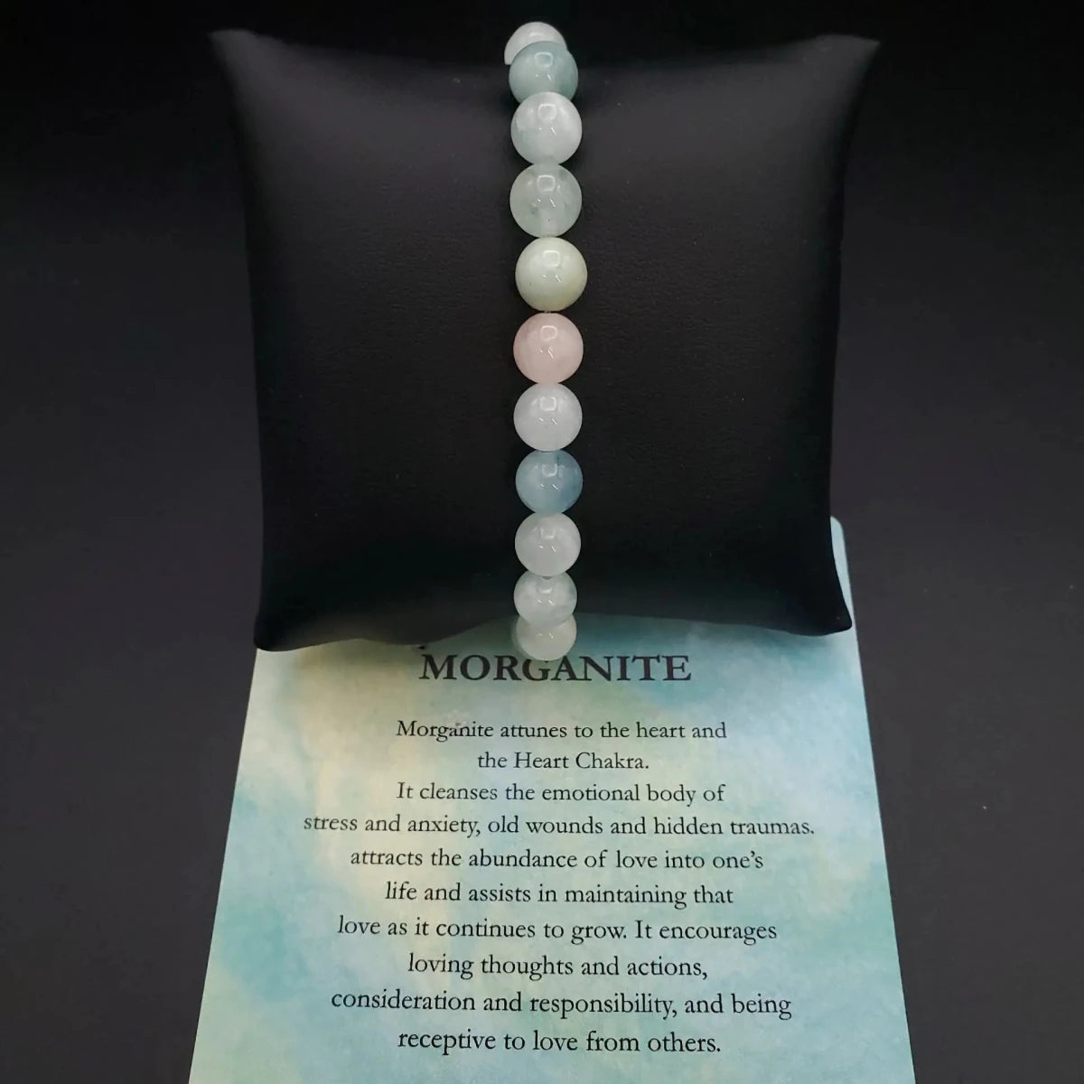 Gemstone Beaded Stretch Bracelet Morganite