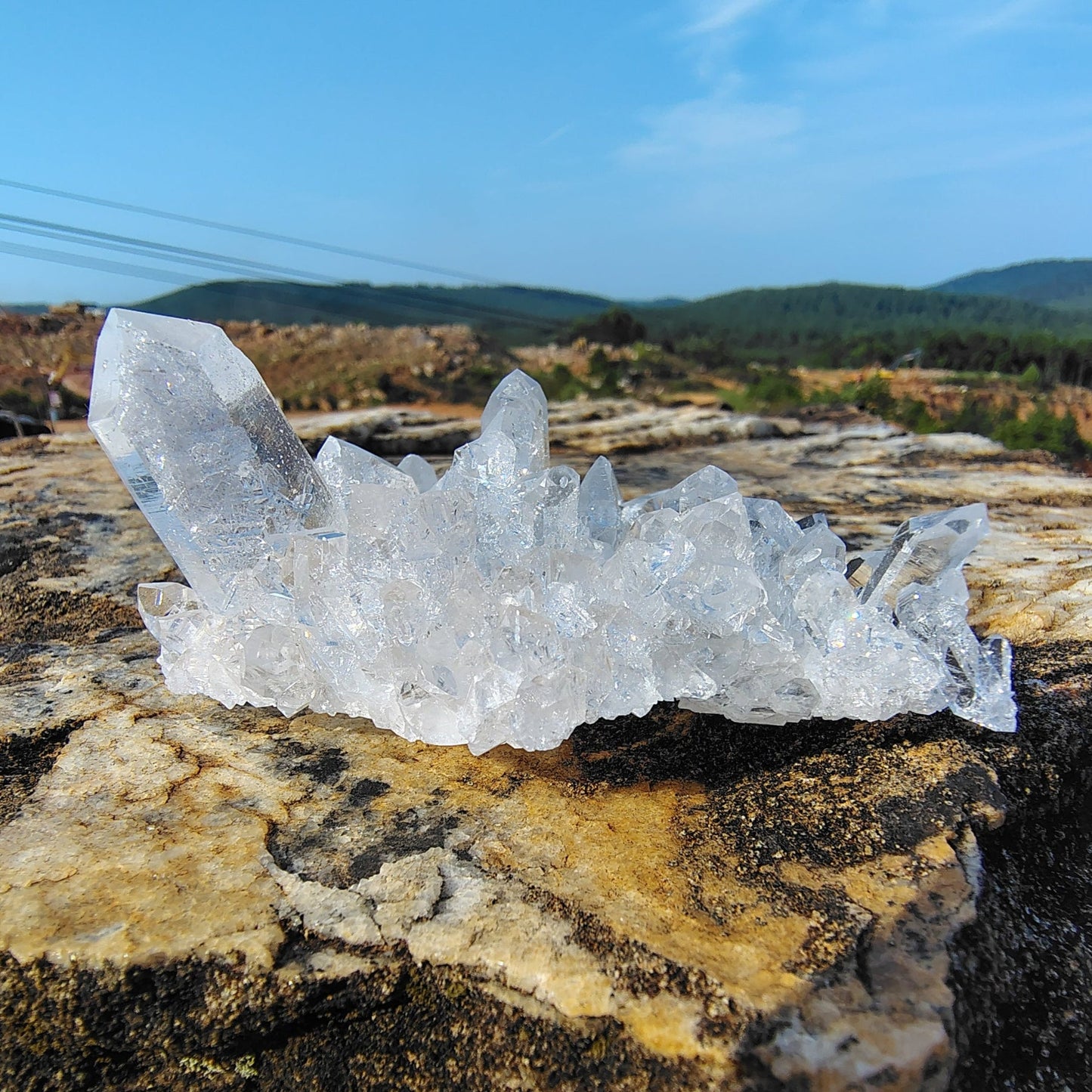 This is the right side of this water clear quartz cluster
