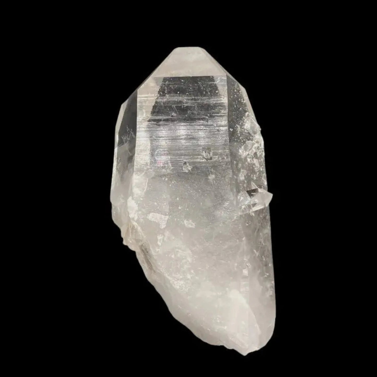 Top View Natural Arkansas Quartz Crystal Point Top View