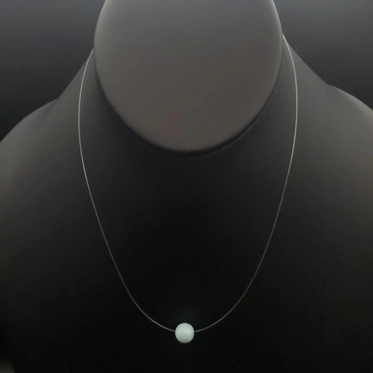 6 mm genuine Larimar bead necklace