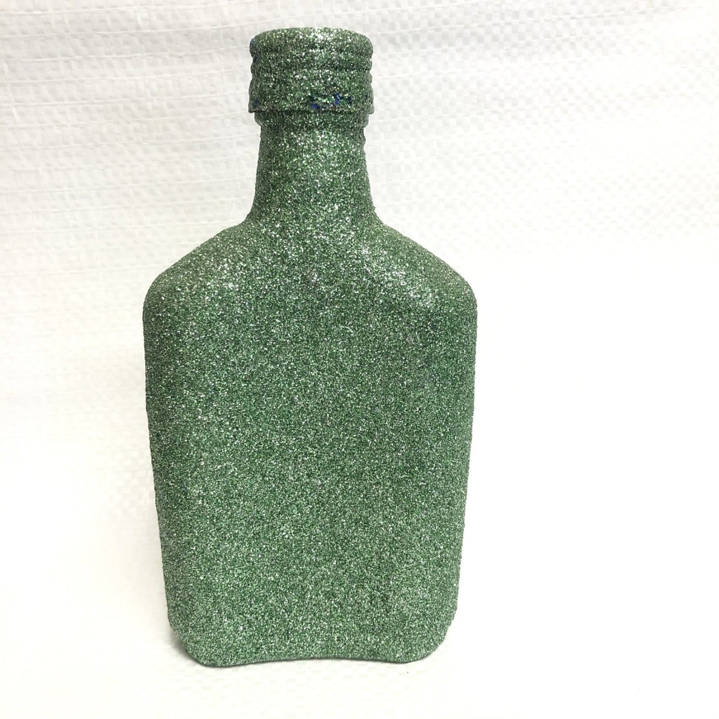 Back Of Sparkling Green Upcycled Bottle