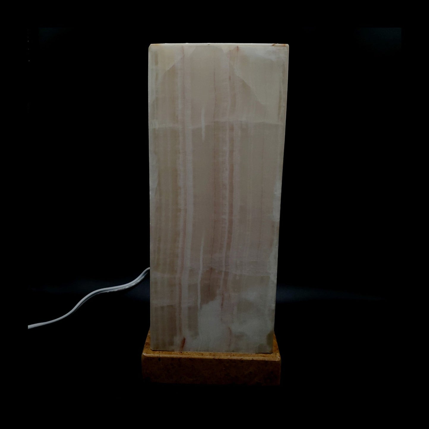 12" Onyx Rectangular Lamp with the light switch turned off.