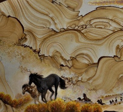 Original Artwork Wild Horses Sandstone Wall Art
