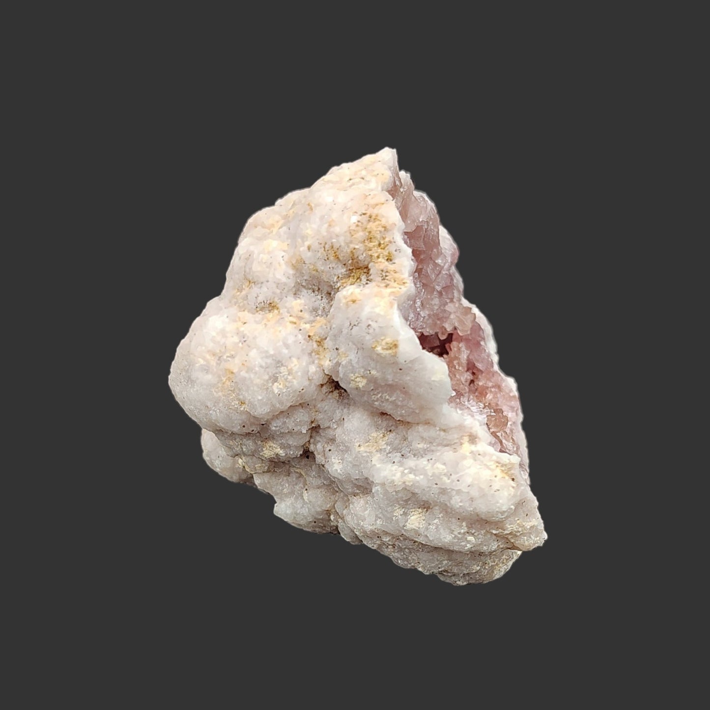 This is the right side of this pink amethyst geode