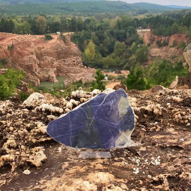 Purple Opal Slab Specimen Natural Stone, Different Shades Of Purple And Some White In Natural Light