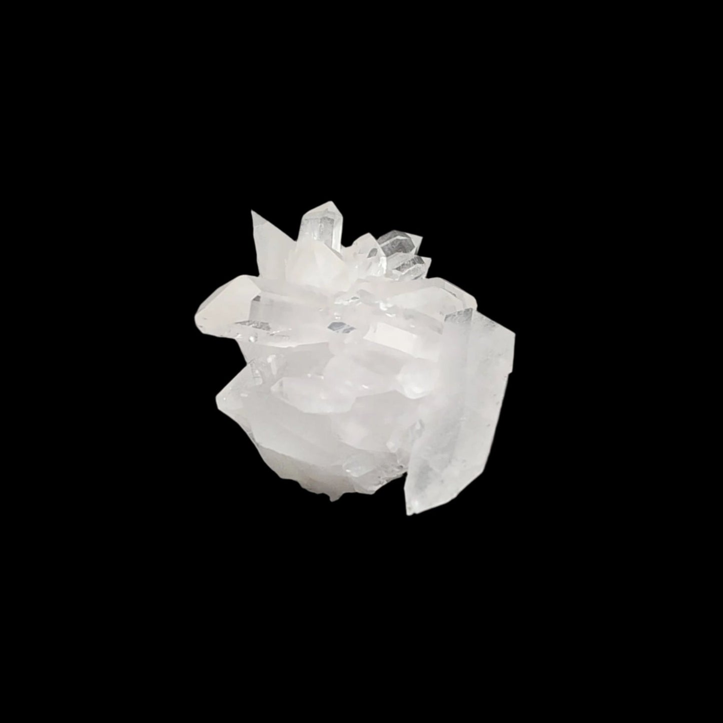 This is the right side of a clear Quartz crystal cluster