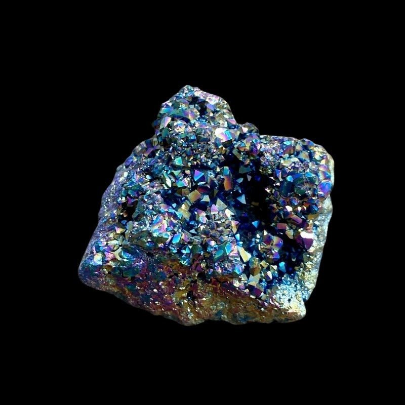 Rainbow Aura Quartz Geode Palm Size - Main Image