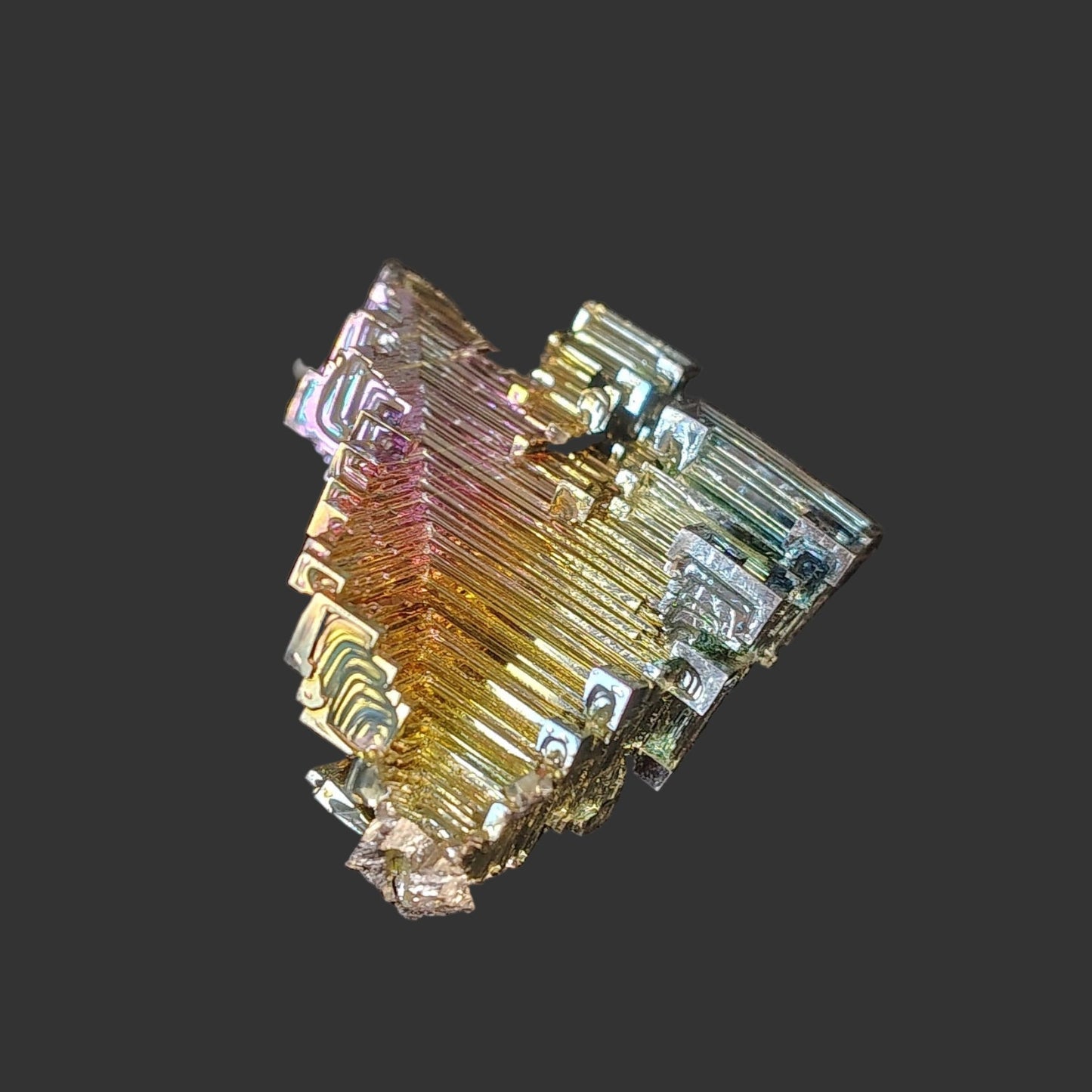 From the right angle, you can see how dimensional this piece of Bismuth is.