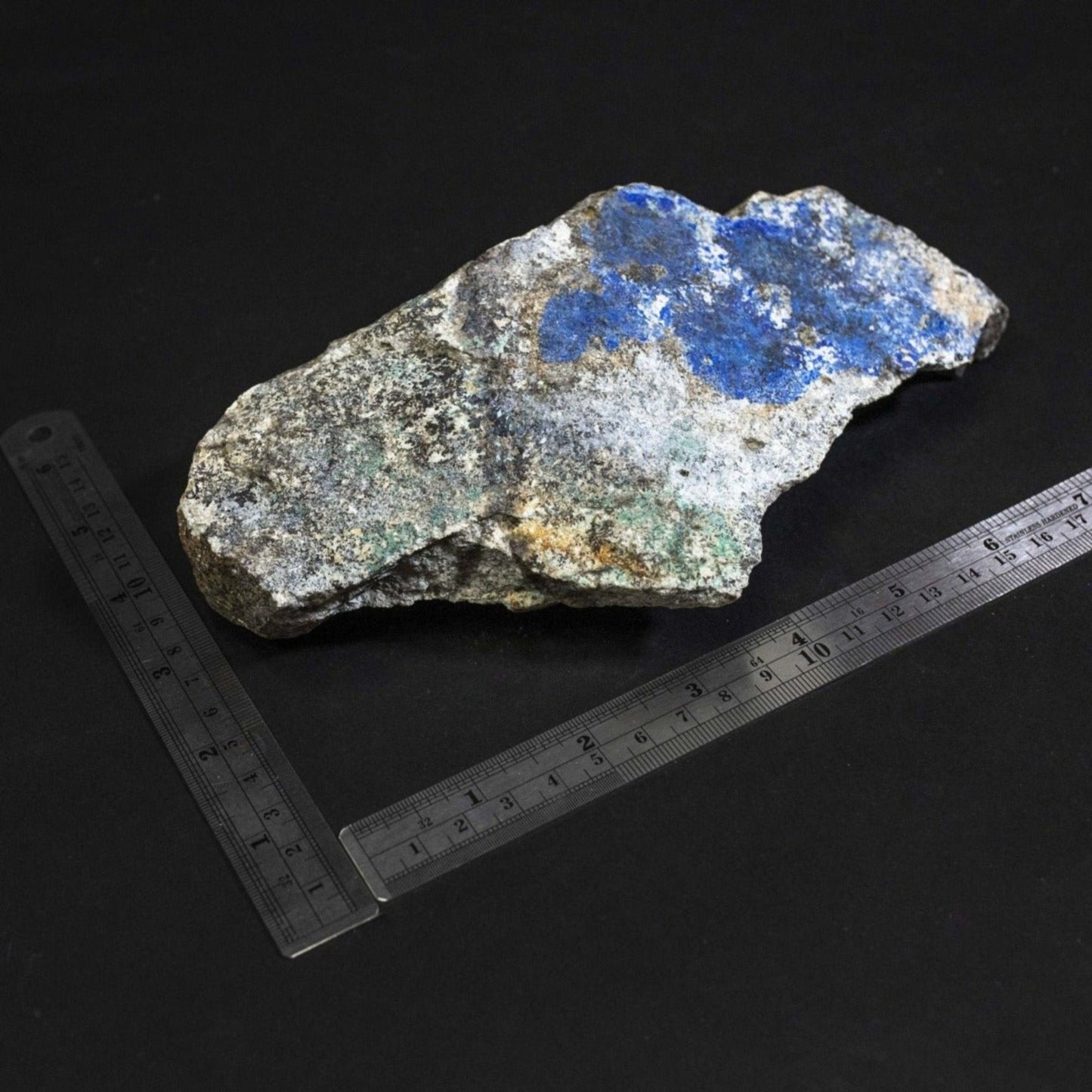 Raw Azurite Natural Uncut with ruler