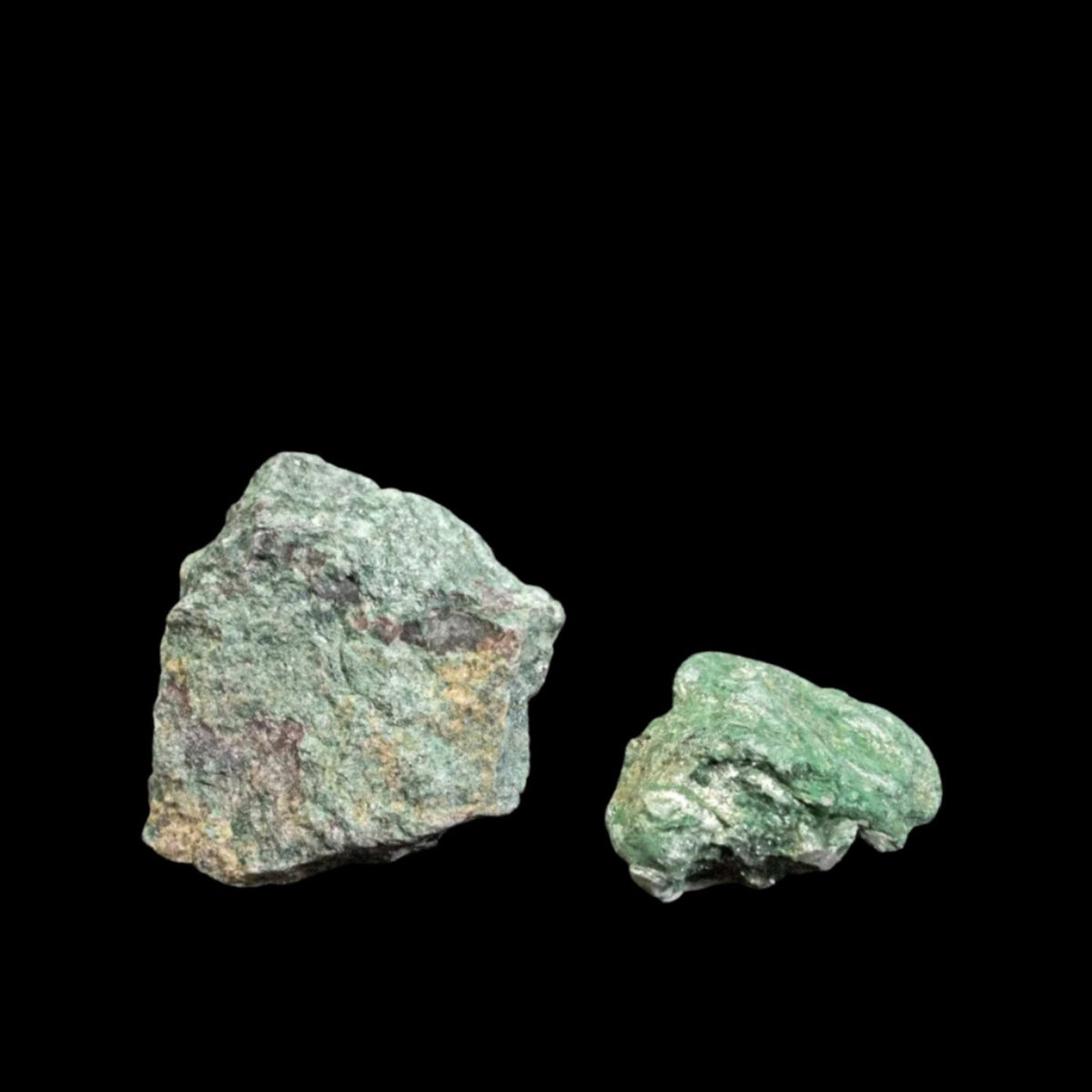 2 green Fuchsite stones