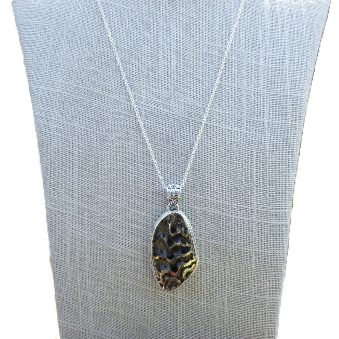 Ammonite Pendant On Sterling Silver Chain