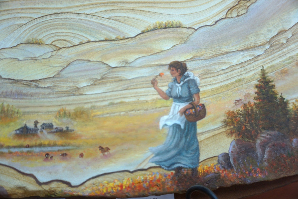 Landscape art with Female overlooking the plains