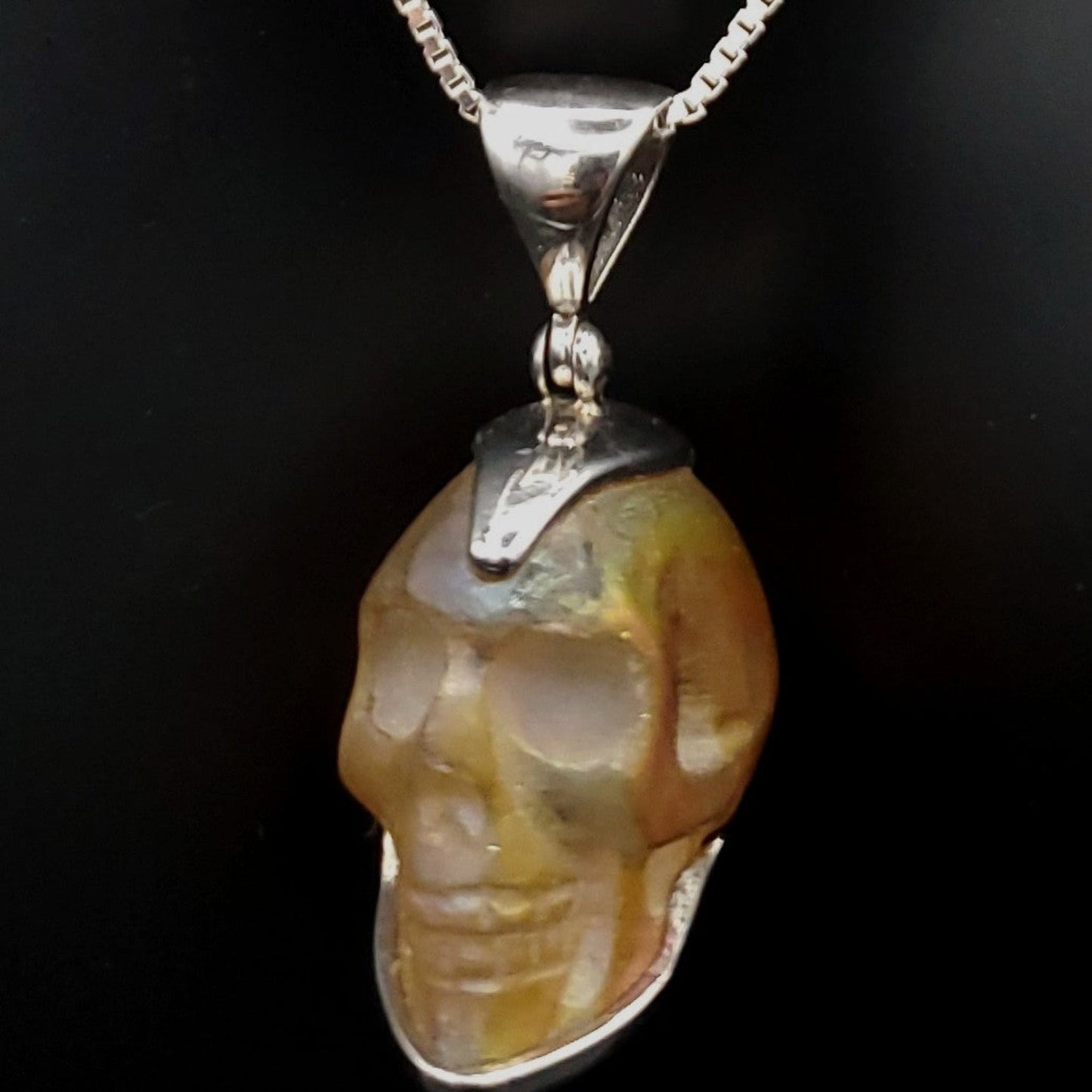 Close Up of Crystal Skull Pendant