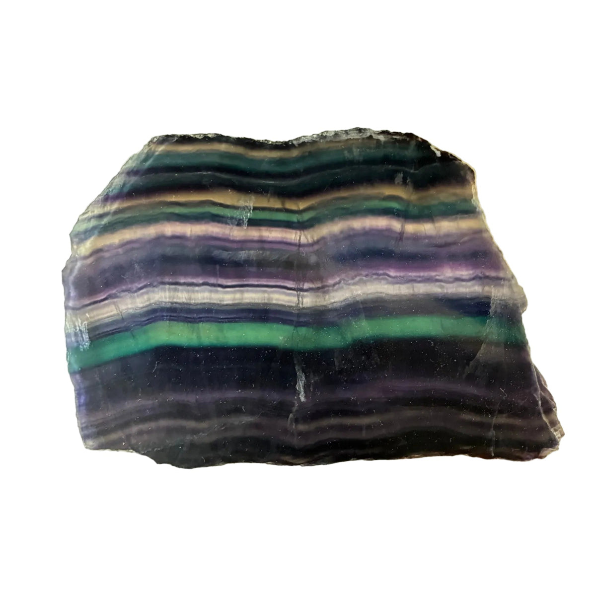 This is the back side of this multi-colored Fluorite slab.