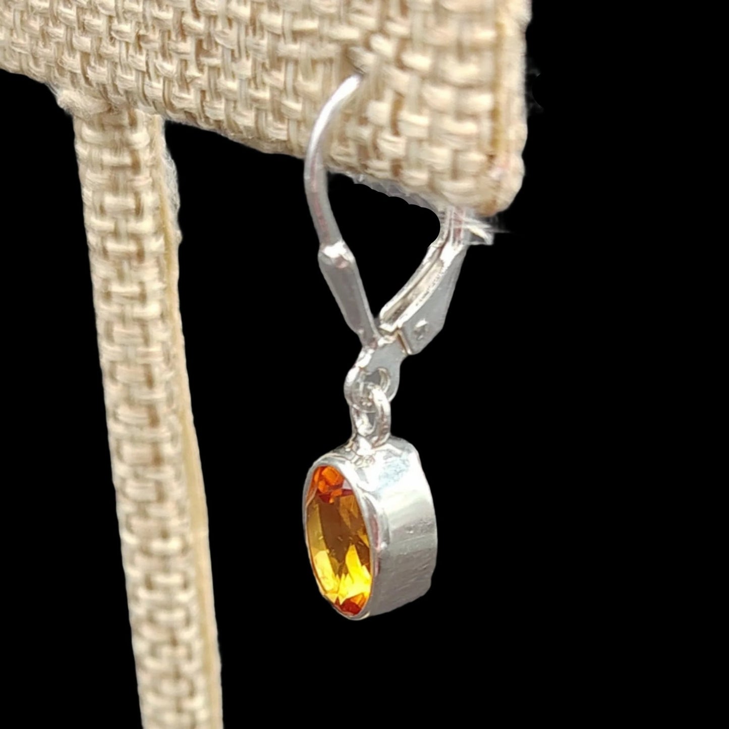 This is the side view of the Citrine gemstone earring