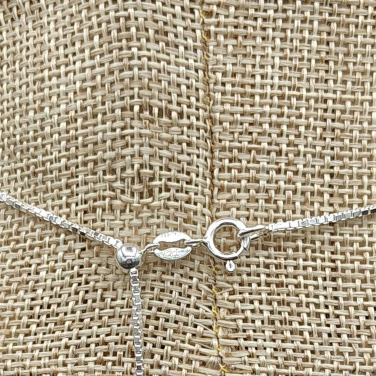 This is a close up of the Sterling Silver spring clasp