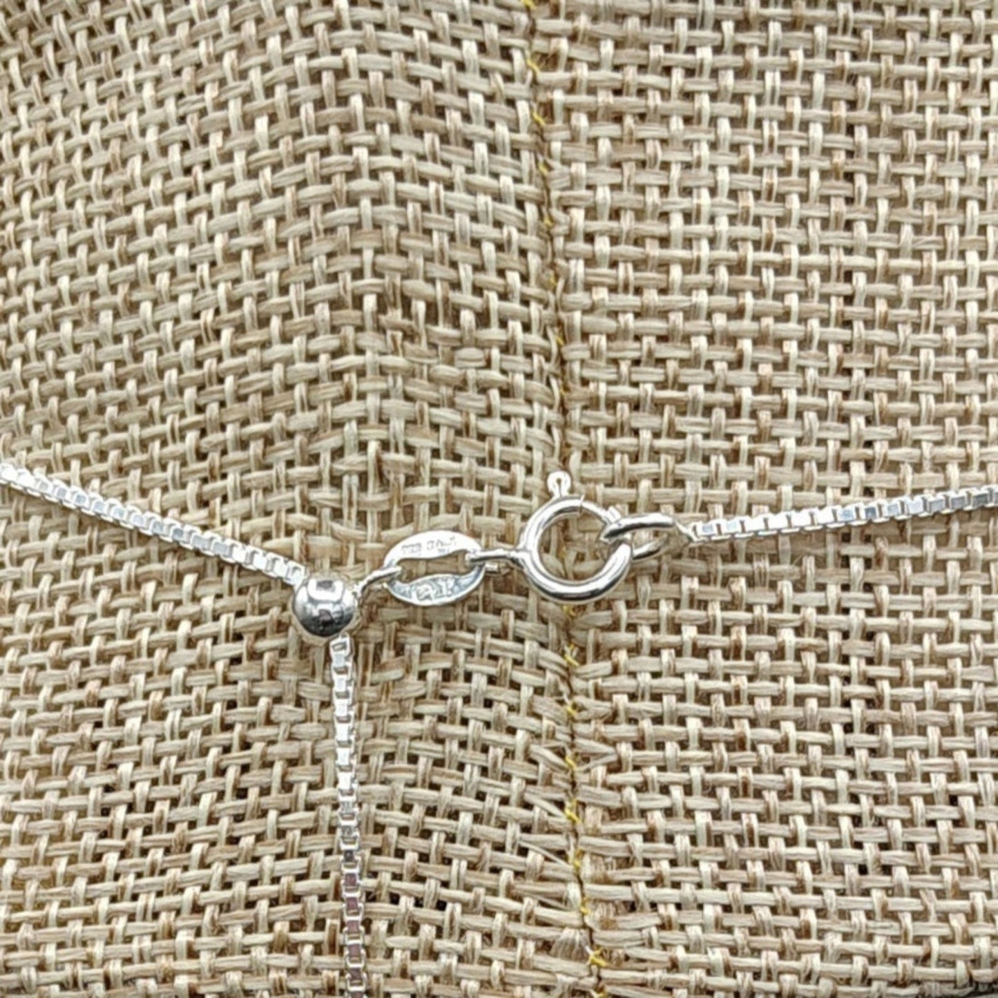 This is a close up of this Sterling Silver spring ring clasp