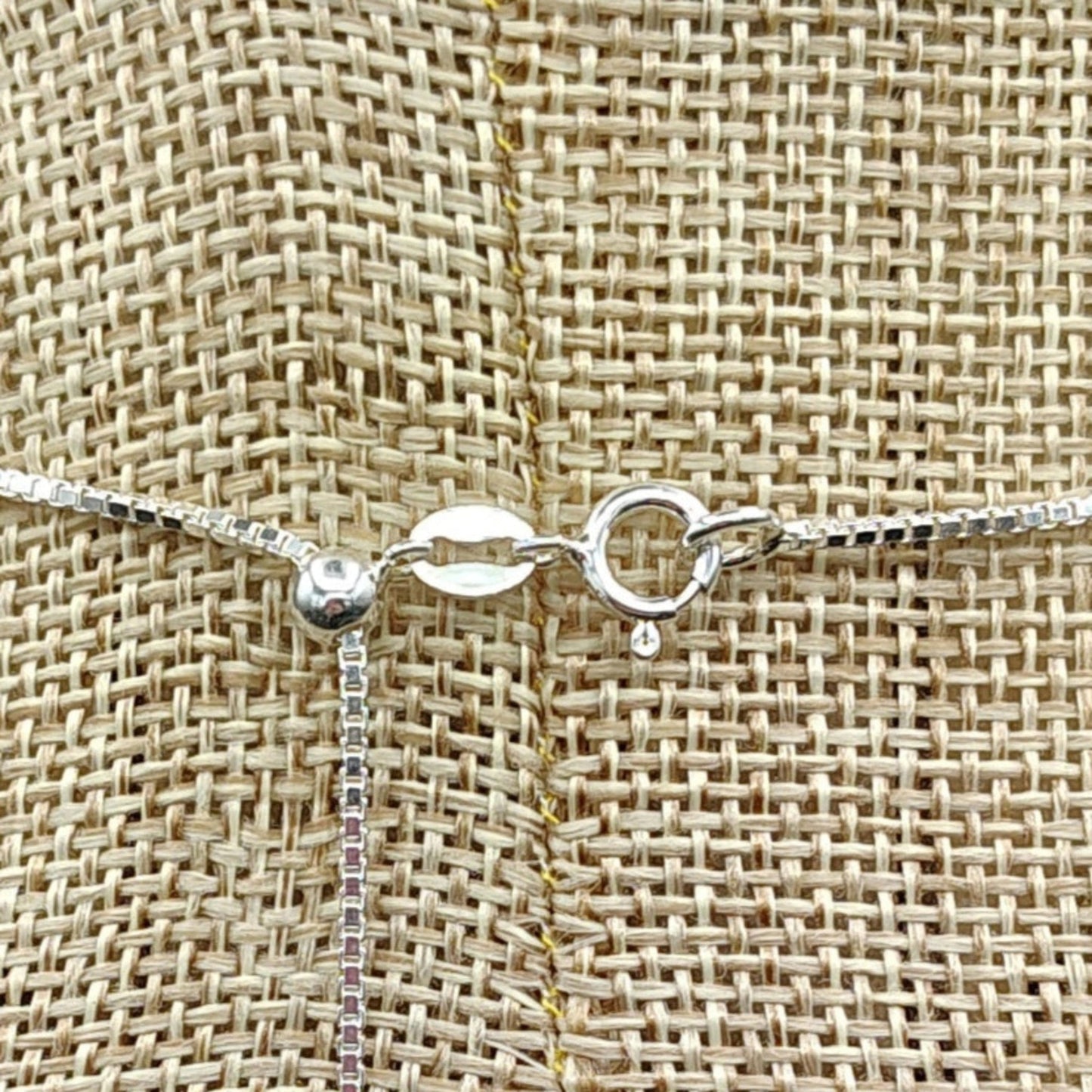 This is a close up of the Sterling Silver spring ring clasp