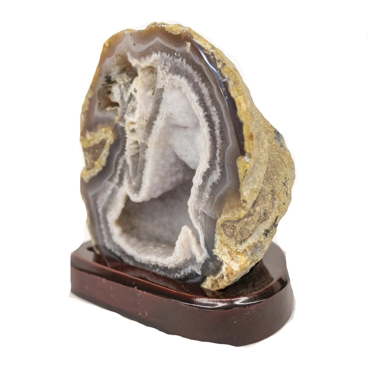 Brown Agate Specimen On Wood Display