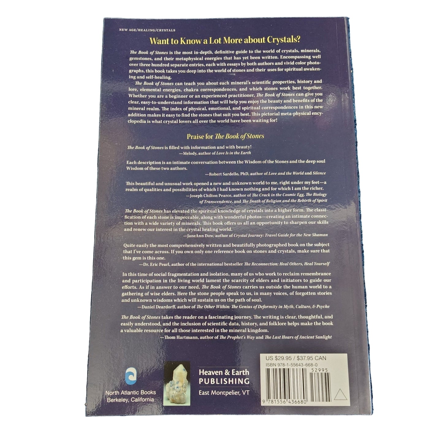 This is the back cover of this book of stones