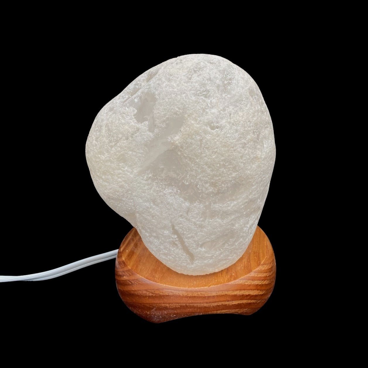 Unlighted Crystal Table Lamp With Wood Base