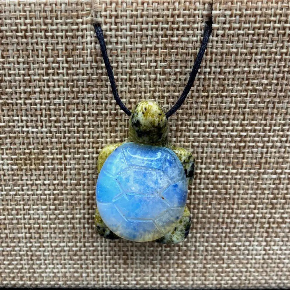 Opalite Turtle Shell On Serpentine Body Necklace
