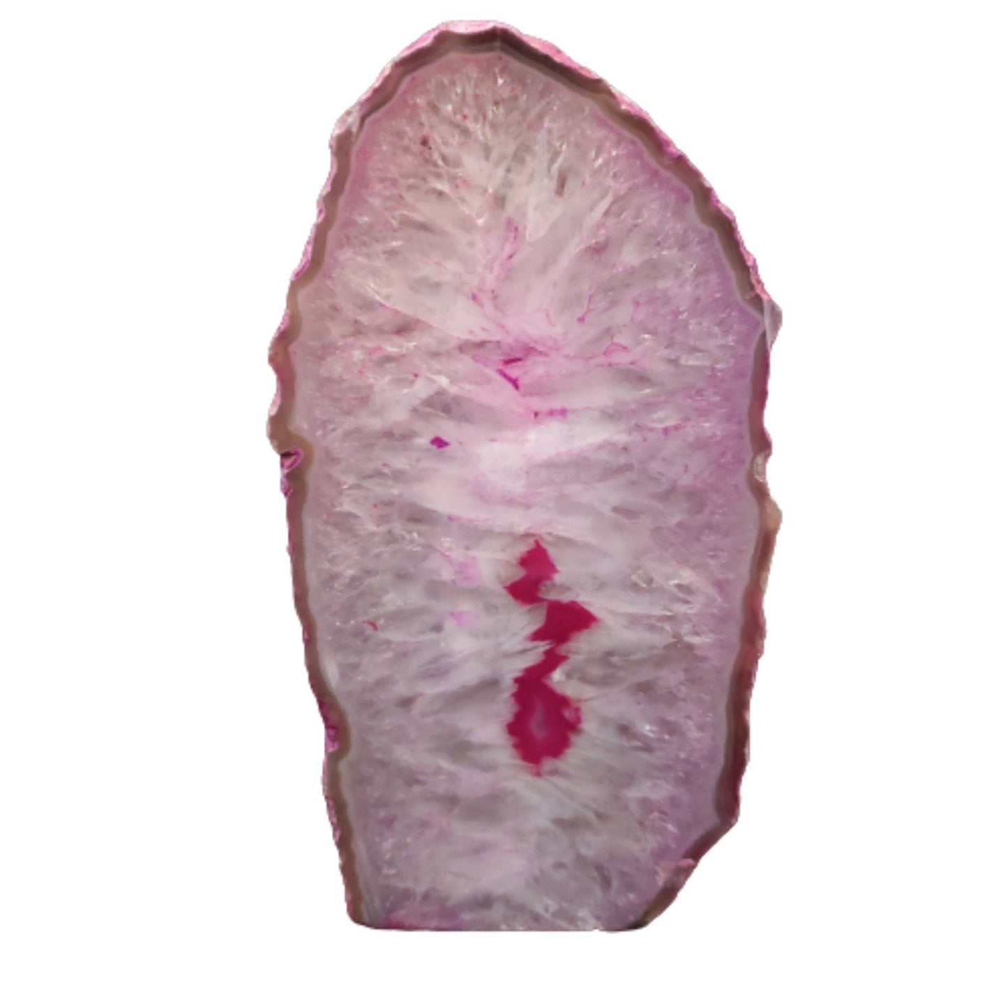 Unicorn Pink Agate Lamp in front of a white background.