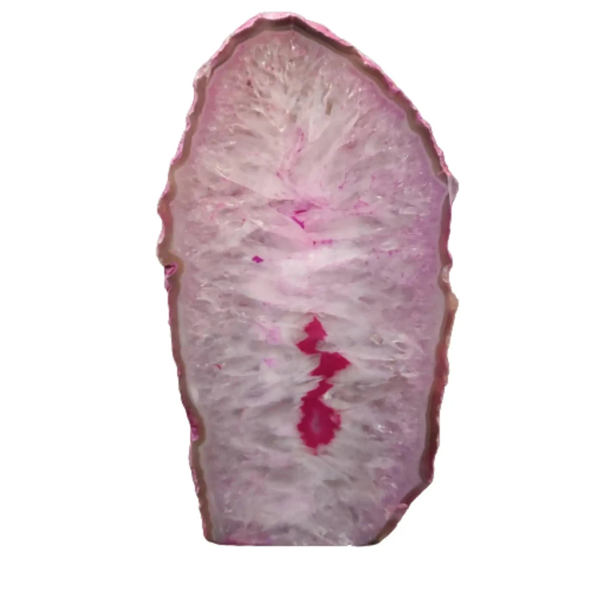 Unicorn Pink Agate Lamp in front of a white background.