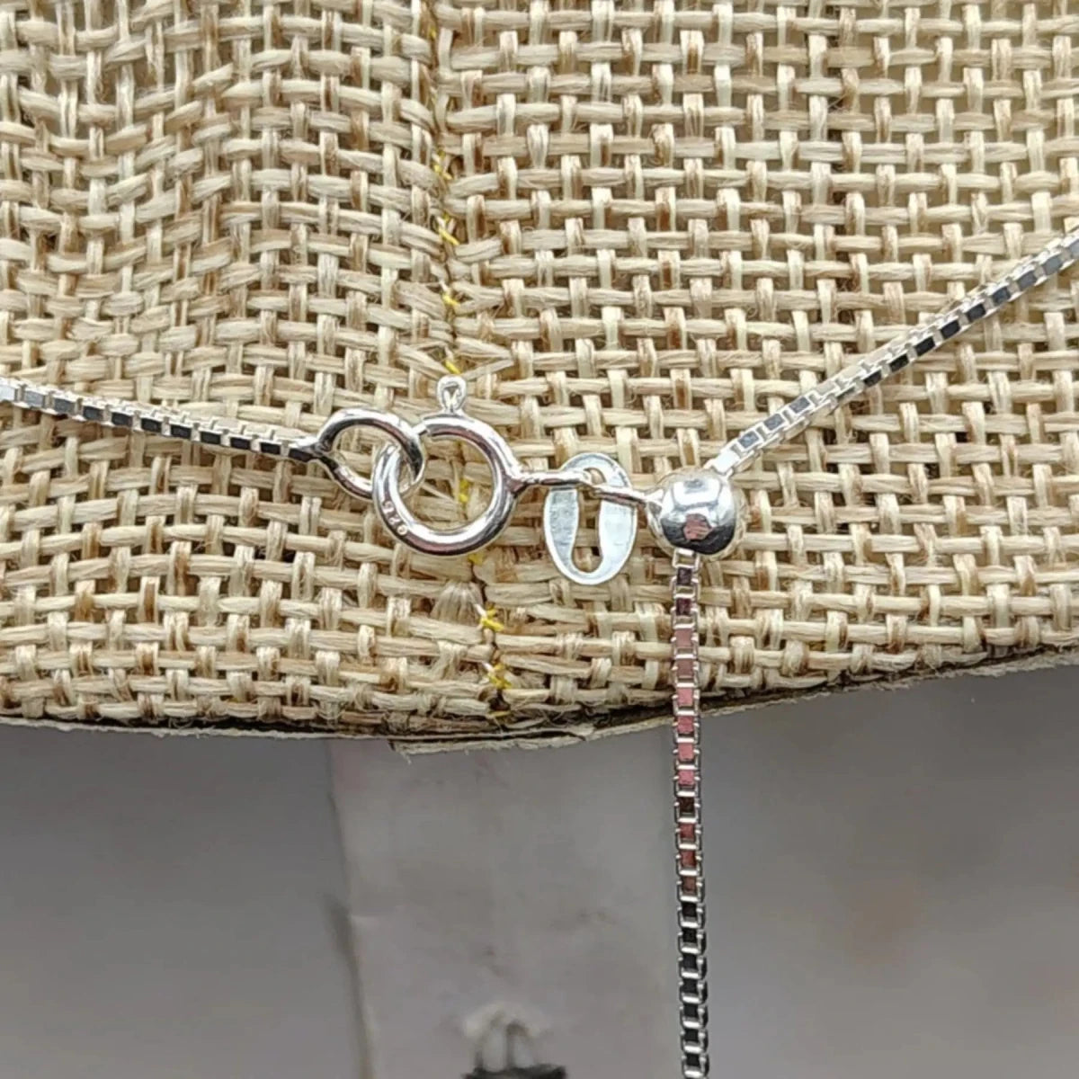 This is a close up of this Sterling Silver spring ring clasp