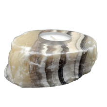 Load image into Gallery viewer, Zebra Calcite Candle Holder
