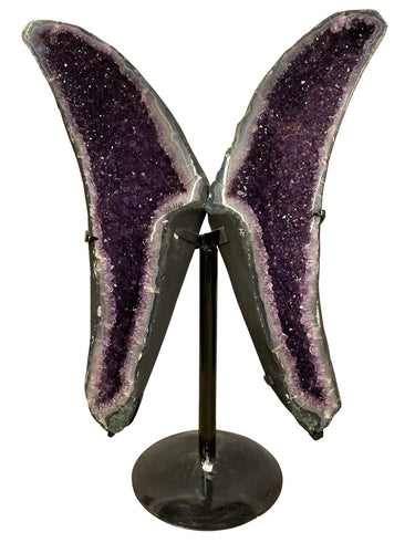Large Amethyst Butterfly With Metal Stand