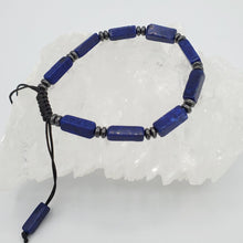 Load image into Gallery viewer, Lapis Bead Bracelet With Rondel Spacer
