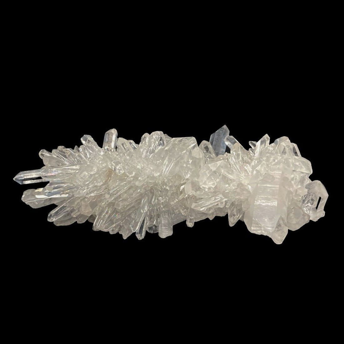 Quartz Crystal Cluster On A Black Background