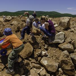 Family Digging For Quartz Crystals